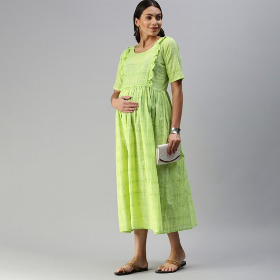 http://13.233.79.61/products/lime-green-woven-design-handloom-maternity-a-line-midi-dress