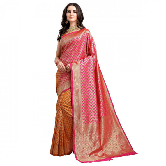 http://13.233.79.61/products/pink-mustard-yellow-ethnic-motifs-woven-design-half-half-kanjeevaram-saree